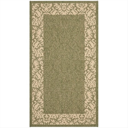 Safavieh 2 Ft. -7 In. X 5 Ft. Small Rectangle Indoor-Outdoor Courtyard- Olive And Natural- Machine Made Rug CY2727-1E06-3